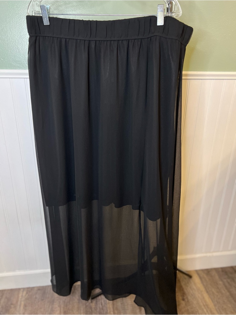 NWT- Lane Bryant Black High-Low Sheer Maxi Skirt. Size 18/20